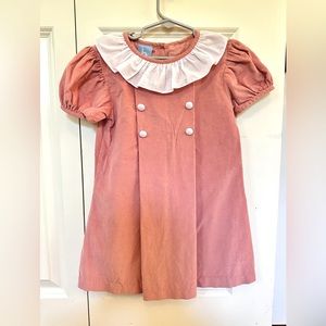 Bella Bliss Pink Corduroy dress with white collar